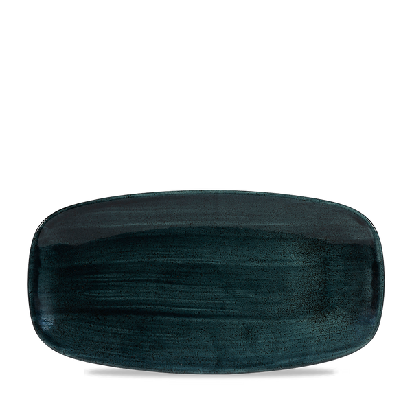 Stonecast Patina Rustic Teal  Chefs Oblong Plate 11 3/4X6" Box 12