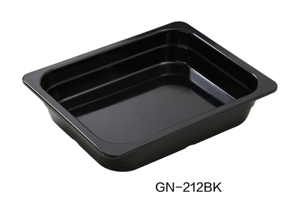 Yanco GN Pan Melamine 12.8" X 10.43" X 2.56" / 325 X 265 X 65mm PAN ,GN 1/2, 2.3L BLACK