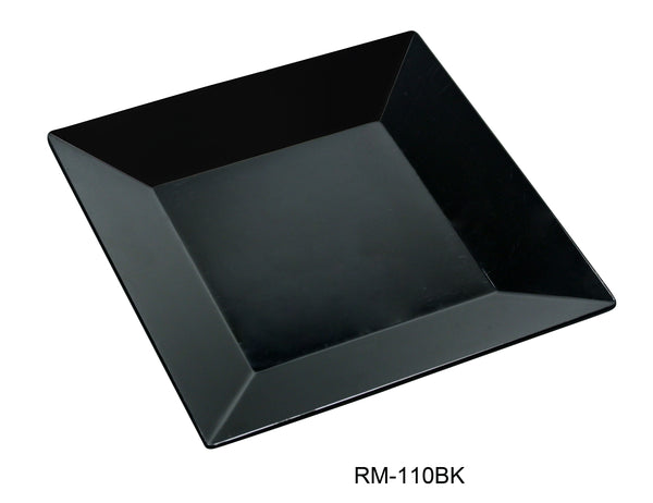 Yanco Rome Melamine 10" SQUARE PLATE BLACK