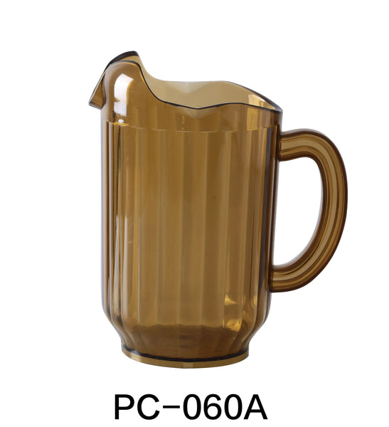 Yanco Pitcher Plastic 3 SPOUT PLASTIC PITCHER AMBER 60 OZ