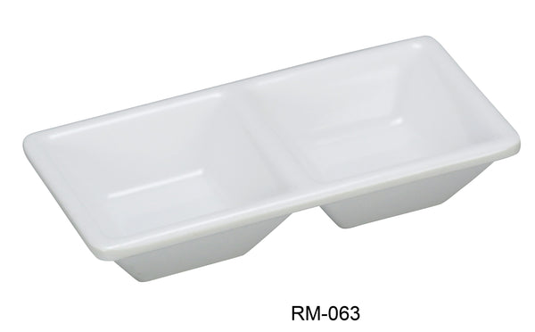 Yanco Rome Melamine 5 1/8" X 2 1/2" 2-COMPARTMENT DESSERT DISH