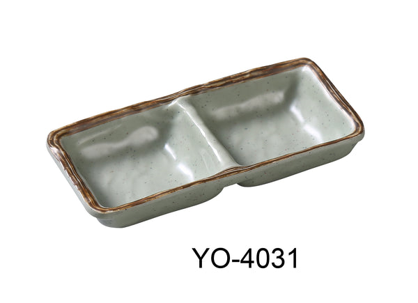 Yanco Yoto Melamine 6" X 2 3/4" X 3/4" DOUBLE SAUCE DISH 5 OZ EACH