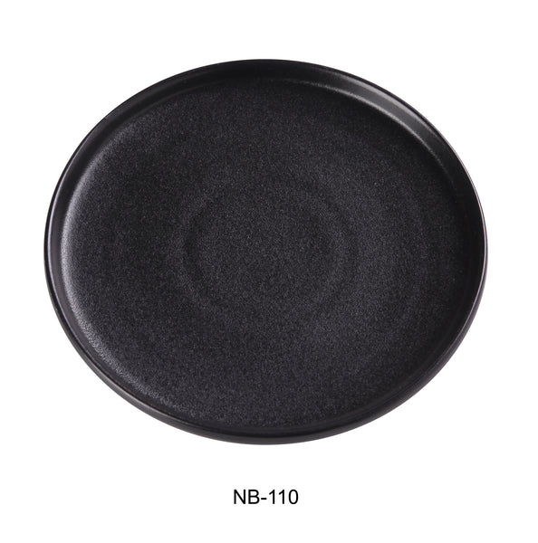 Yanco Noble Black Chinaware 10-1/4" X 1-1/4" ROUND PLATE WITH UPRIGHT RIM