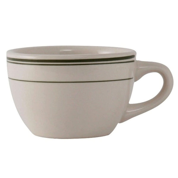 Yanco Green Band Chinaware 3 1/2" SHORT CUP 8 OZ