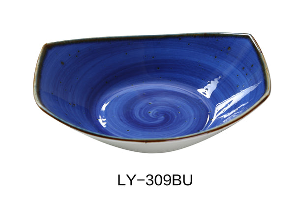 Yanco Lyon-Blue Chinaware 9" X 7 7/8" X 2 3/8" PASTA/SALAD PLATE 20 OZ BLUE