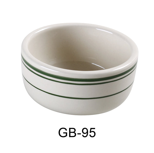 Yanco Green Band Chinaware 4 3/8" JUNG BOWL 9.5 OZ