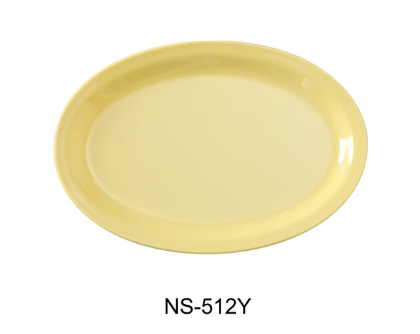 Yanco Nessico Melamine 12" X 6 3/4" OVAL PLATTER W/NARROW RIM YELLOW