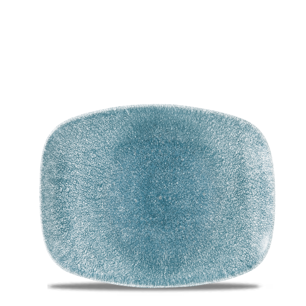 Raku Topaz Blue  Chefs Oblong Plate 10.3"X8" Box 12