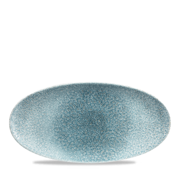 Raku Topaz Blue Oval Chefs Plate 11 4/5X5 3/4" Box 12