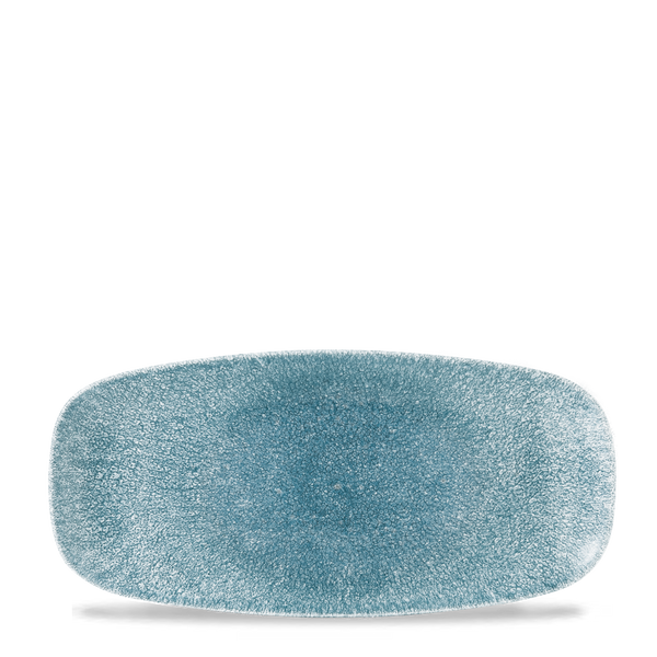 Raku Topaz Blue  Chefs Oblong Plate 10.6"X5" Box 12