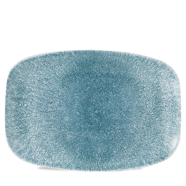 Raku Topaz Blue Oblong Platter 13 1/2" X 9 1/4" Box 6