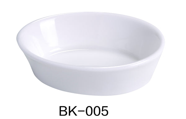 Yanco Accessories Chinaware 5 1/2" X 3 7/8" X 1 1/2" OVAL BAKING DISH 7 OZ BONE WHITE