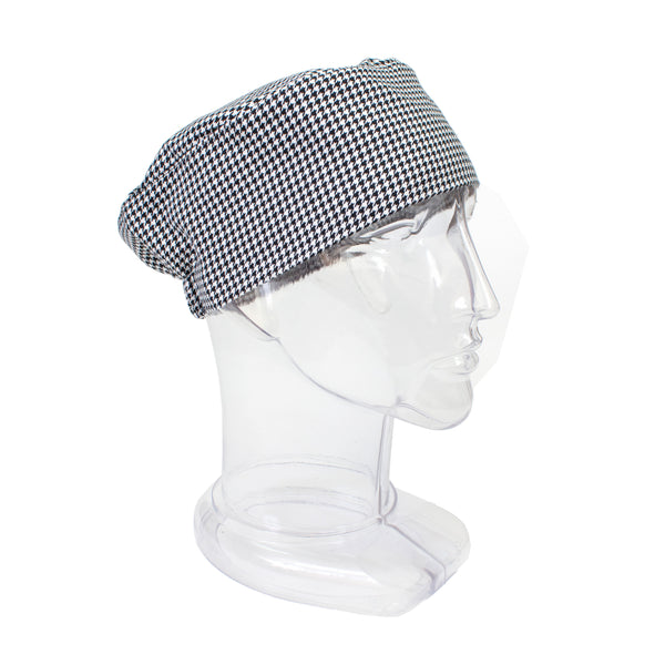 Chef Beanie, elastic back cotton-poly, houndstooth (retail packaging)