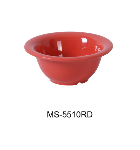 Yanco Milestone Melamine 5 3/8" X 2 1/4"H SOUP BOWL - 10 OZ ORANGE RED