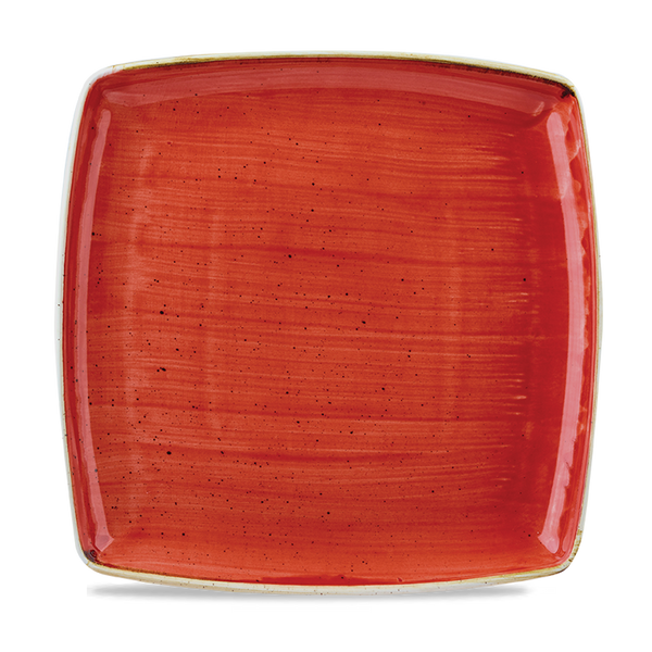 Stonecast Berry Red  Deep Square Plate 10.25" Box 6