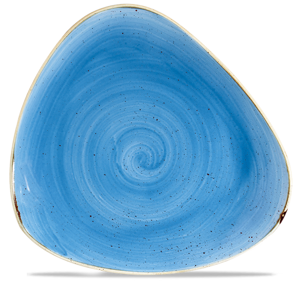 Stonecast Cornflower Blue Triangle Plate 12" Box 6