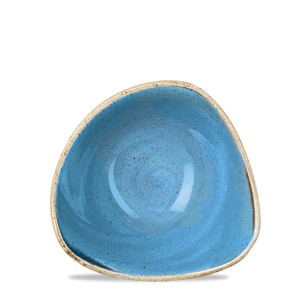 Stonecast Cornflower Blue Triangular Bowl 6" Box 12