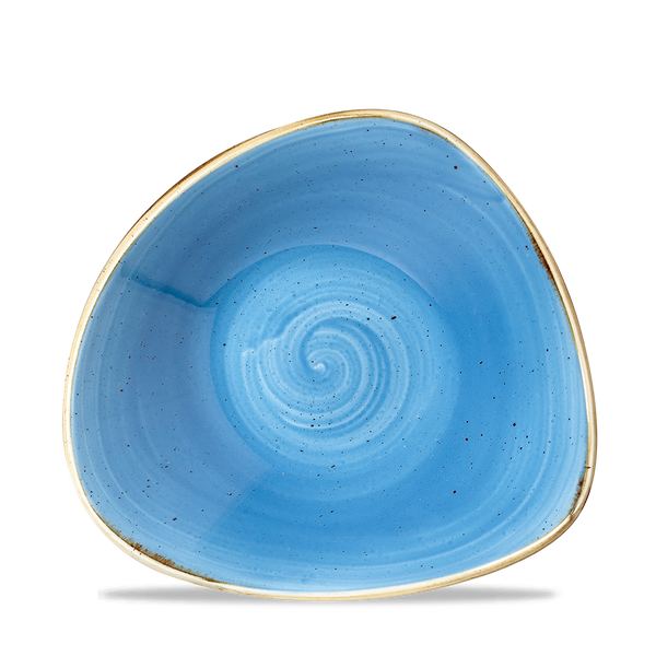 Stonecast Cornflower Blue Triangular Bowl 9.25" Box 12