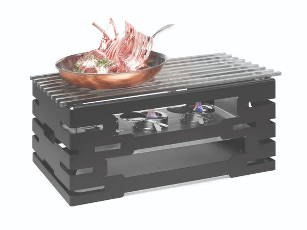 Multi-Chef™ 10" Black Matte Warmer Kit w/ Grill, 3 Fuel Holders, and Reversible Burner Stand, 1 SET