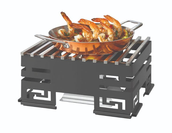 Mini-Chef Black Matte Warmer Kit with Grill, Burner Stand, and 1 Fuel Holder, 1 SET