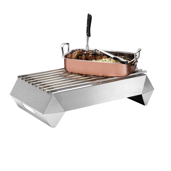 Diamond Multi-Chef™ 7" Stainless Steel Warmer Kit w/ Grill, 3 Fuel Holders, & Rev. Burner Stand