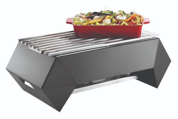 Diamond Multi-Chef™ 10" Black Matte Warmer Kit w/ Grill, 3 Fuel Holders, and Reversible Burner Stand