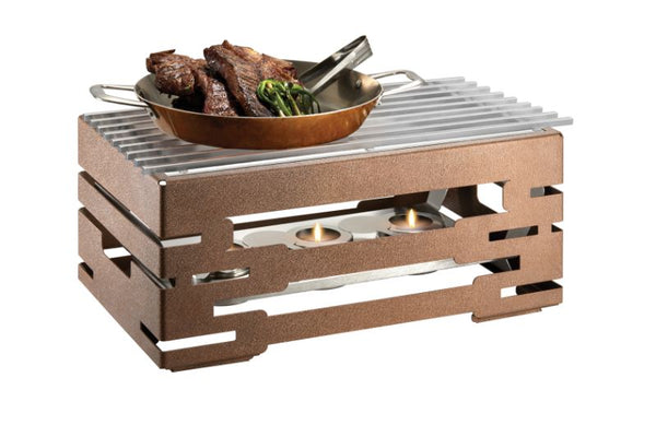 Multi-Chef™ 10" Bronze Warmer Kit w/ Grill, 3 Fuel Holders, and Reversible Burner Stand, 1 SET