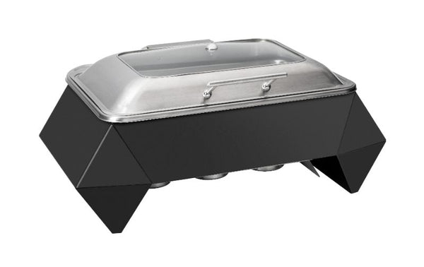 Diamond Multi-Chef™ 10” Black Chafer w/Soft Closing Lid, 3 Fuel Holders & Reversible Burner Stand, 1 EA