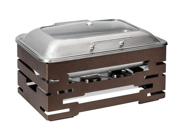 Multi-Chef™ 10” Bronze Chafer w/Soft Closing Lid, 3 Fuel Holders & Reversible Burner Stand, 1 EA