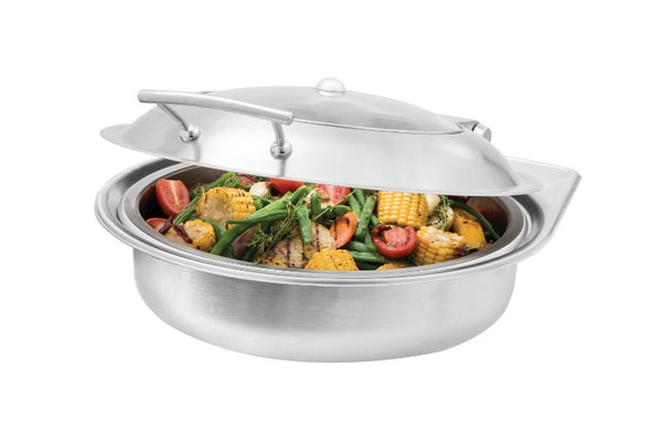 Multi-Chef™ Round Chafer with Soft Closing Lid includes Water Pan, 6L, SS Brushed Finish