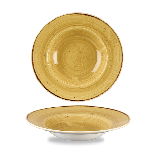 Stonecast Mustard Profile Wide Rim Bowl Med 9.4" Box 12