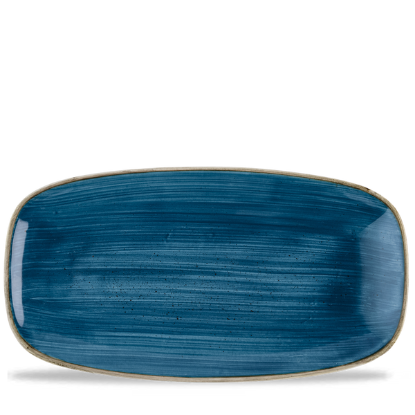 STONECAST JAVA BLUE  CHEFS OBLONG PLATE 13 7/8X7 3/8" BOX 6