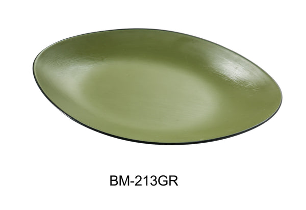 Yanco Birmingham Melamine 13 1/2" X 8 5/8" X 1 1/4" DEEP OVAL PLATE - GR