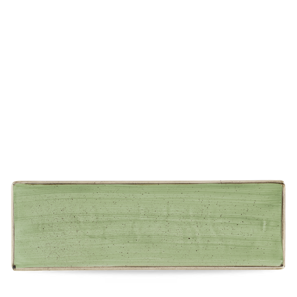 STONECAST SAGE GREEN OBLONG PLATE 33X11CM BOX 6