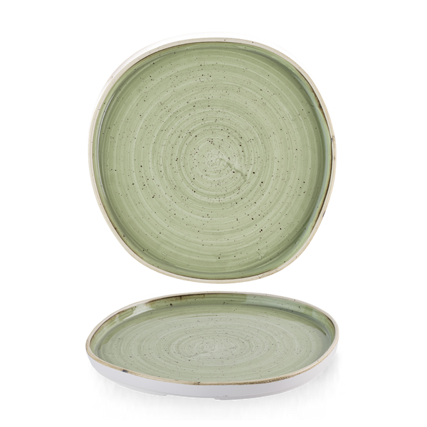 STONECAST SAGE GREEN ORGANIC WALLED PLATE 10 1/2" BOX 6