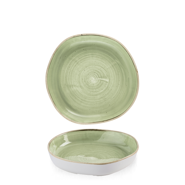 STONECAST SAGE GREEN ORGANIC WALLED BOWL 7 7/8" BOX 6