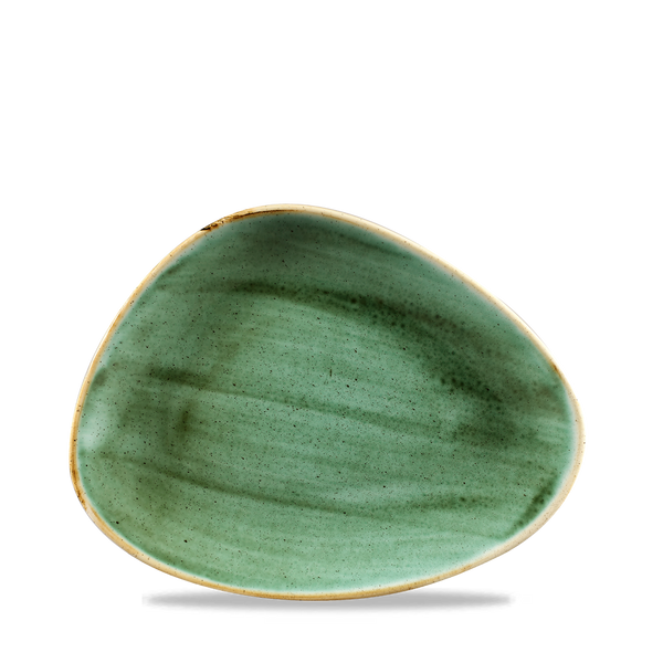 Stonecast Samphire Green Triangle Chefs Plate 10 3/8"X8" Box 12