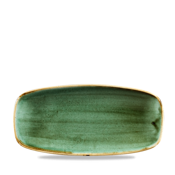 Stonecast Samphire Green  Chefs Oblong Plate 10.6"X5" Box 12