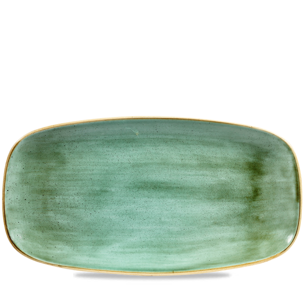 Stonecast Samphire Green  Chefs Oblong Plate 13 7/8X7 3/8" Box 6