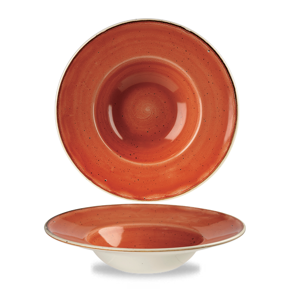 Stonecast Orange Profile Wide Rim Bowl Med 9.4" Box 12