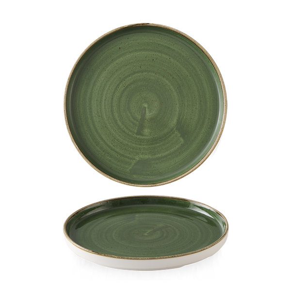 STONECAST SORREL GREEN  WALLED PLATE 8.25" BOX 6