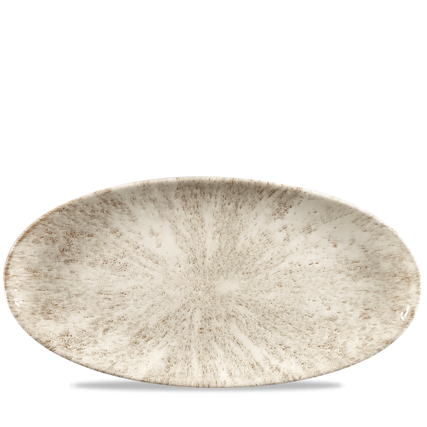 Stone Agate Grey Oval Chefs Plate 13 3/4X6 3/4" Box 6