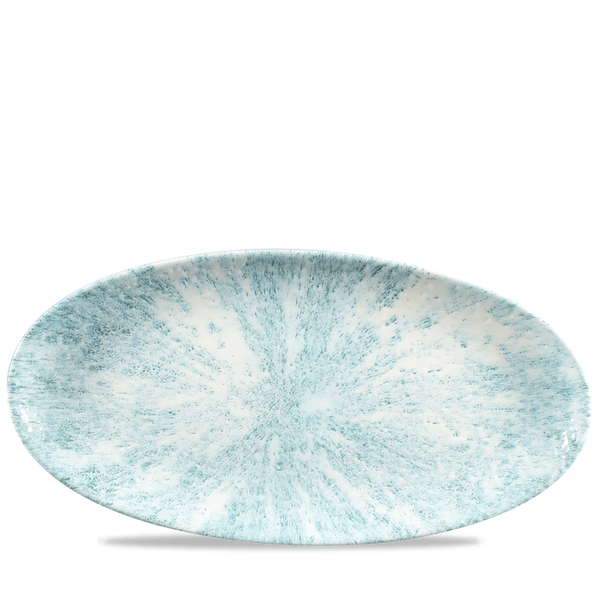 Stone Aquamarine Oval Chefs Plate 13 3/4X6 3/4" Box 6