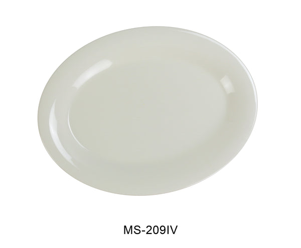 Yanco Milestone Melamine 9 1/2" X 7 1/4" OVAL PLATTER IVORY