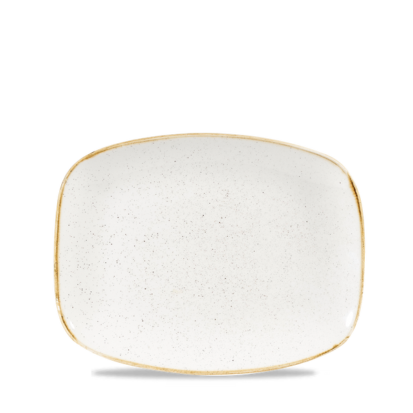 Stonecast Barley White  Chefs Oblong Plate 10.3"X8" Box 12