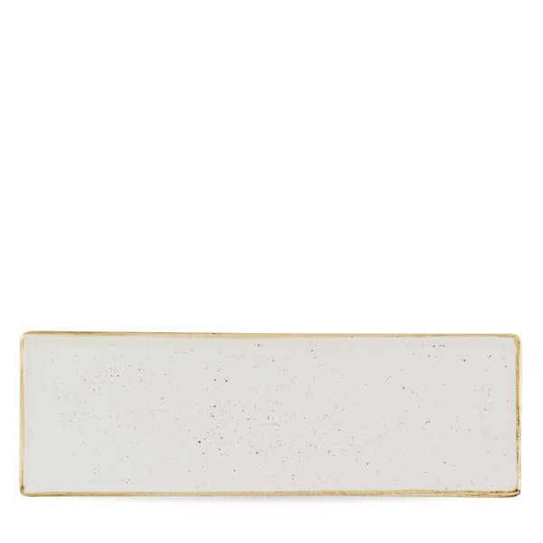 STONECAST BARLEY WHITE OBLONG PLATE 33X11CM BOX 6