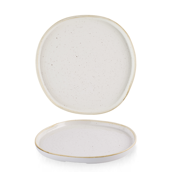 STONECAST BARLEY WHITE ORGANIC WALLED PLATE 10 1/2" BOX 6