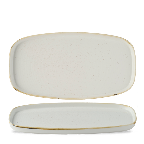 Stonecast Barley White Chefs' Walled Oblong Plate 30 x 15.4cm 11 3/4" x 6" H: 2cm