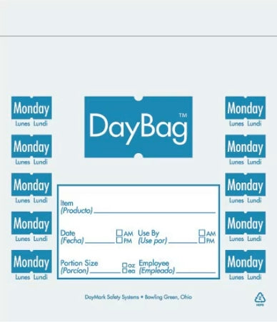 Clear/Blue Monday 7" x 6.5" Portion Bag - 2000ct