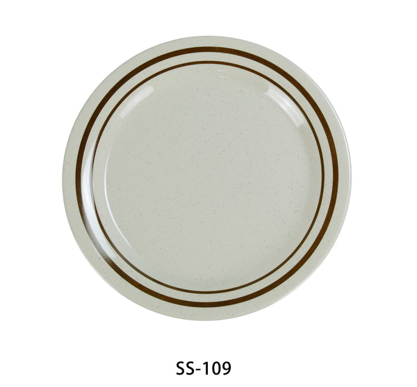 Yanco Sesame Melamine 9" ROUND DINNER PLATE